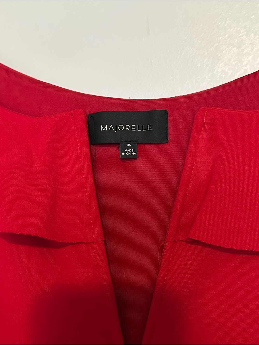 MAJORELLE One-Shoulder Ruffle Red Dress - Picture 2 of 4
